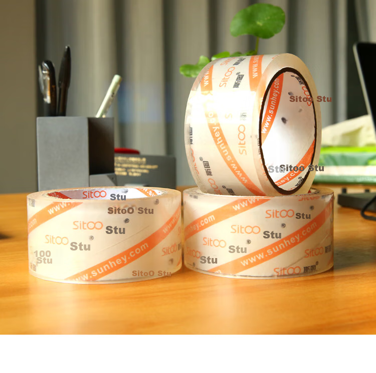 Sitoo Red Transparent Packing Tape, 48mm Wide, 50 Meters, 3 Rolls, 150 Meters Total, for Dorm Moving, Family Office Storage, Packaging, Express Delivery, Logistics, Labeling And Sorting 14