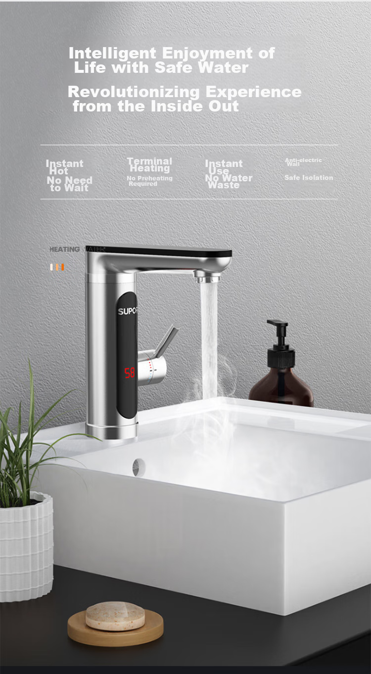 SUPOR Electric Water Heater with Instant Heating, Fast Kitchen Hot Water Dispenser, Household Stainless Steel Model, 3000W 2