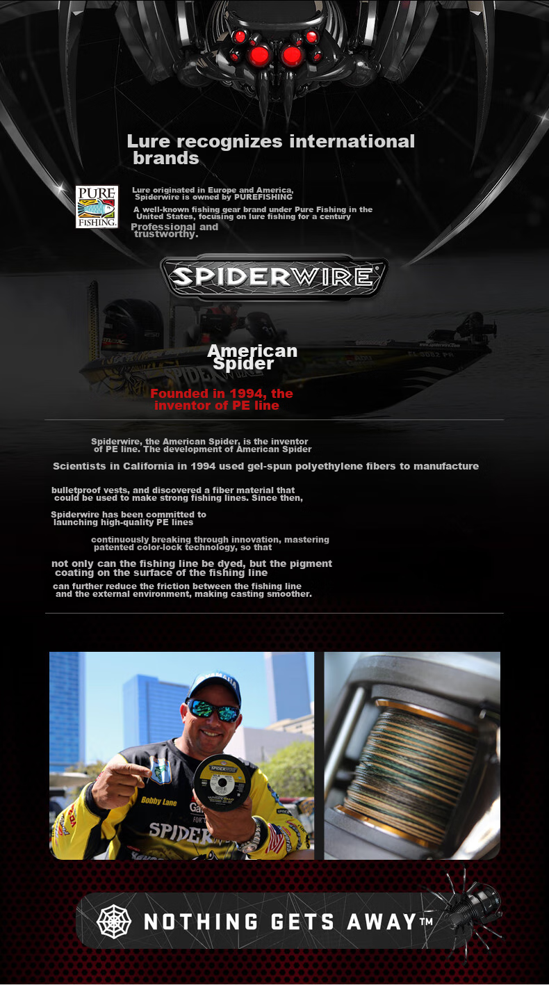 SPIDER WIRE Super PE Fishing Line, 8-Strand Long-Casting Main Line, Power Braid Fishing Line, Size 1.2, 150 Meters, Fluorescent Gree 2