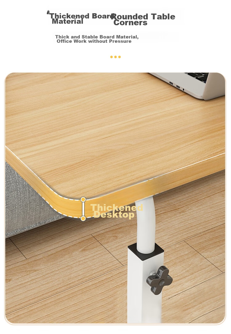 Anerya Computer Desk, Movable, Modern And Simple, Suitable for Small Apartments, Height Adjustable Small Table, 80x40CM, Pure White Color 12