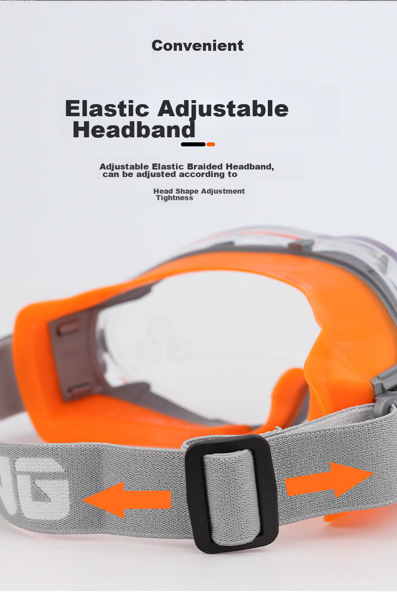 BAIGE Goggles, Pollen And Willow Catkin Protection, Fully Enclosed, Dust-Proof, Sand-Proof, Industrial Cutting Splash Protection, Anti-Fog Glasses, Orange 5