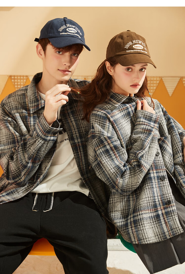 TonLion 2026 Couple's Plaid Jacket, Loose-Fitting Thick Coat for Men And Women, Fashionable Versatile Couple's Outfit 7