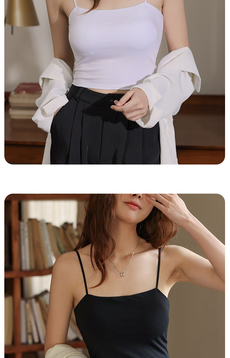 LangSha Women's Camisole Tank Top with Built-In Bra Pads, Sexy Backless Vest, Inner Wear, One-Piece Camisole 23