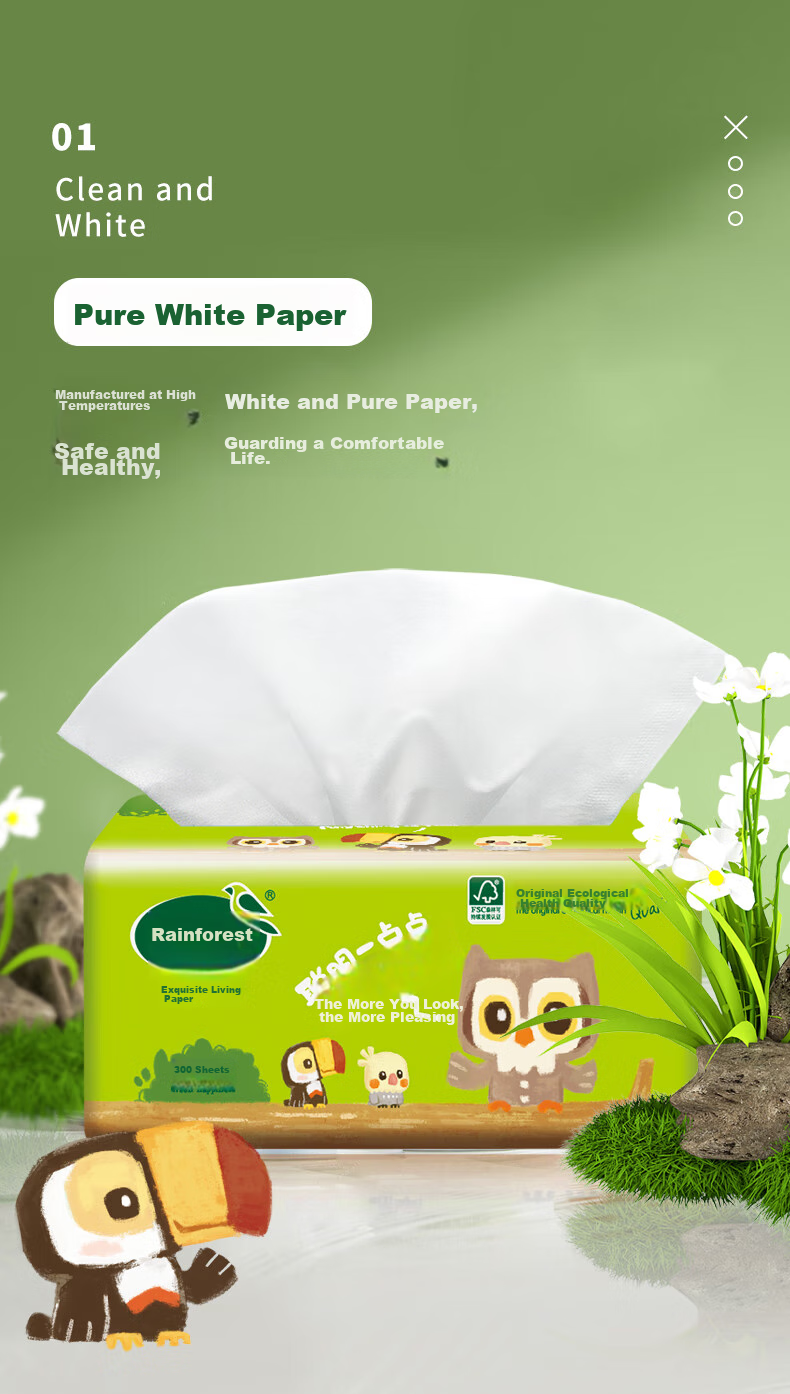 YUSEN Teddy Collection Facial Tissue 4-Ply 400 Sheets*40 Packs M Size Wet-Resistant Napkins Bulk Box 3