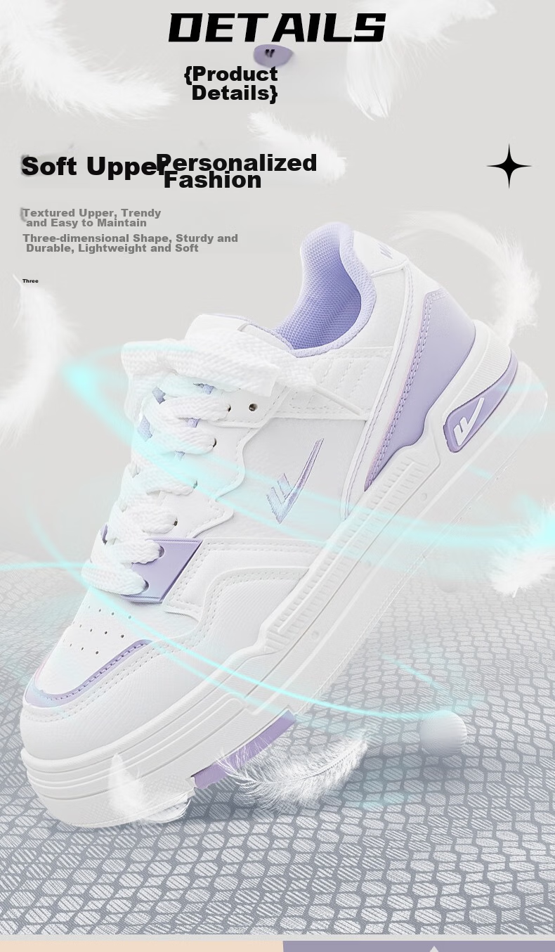Huili Women's Shoes, White Sneakers, Trendy And Versatile Casual Shoes, Stylish Footwear for Women, 2662L, White/light Blue, Size 40 6