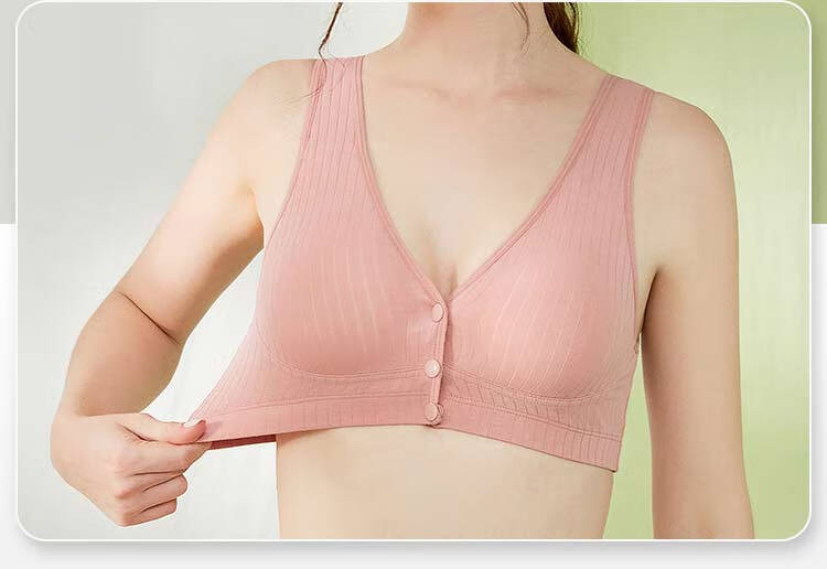 Aibaoshi Maternity Bra, Push-Up Nursing Bra, Pregnancy And Postpartum Breastfeeding Bra, Front Opening, Brown Gray, XL Size M382 4