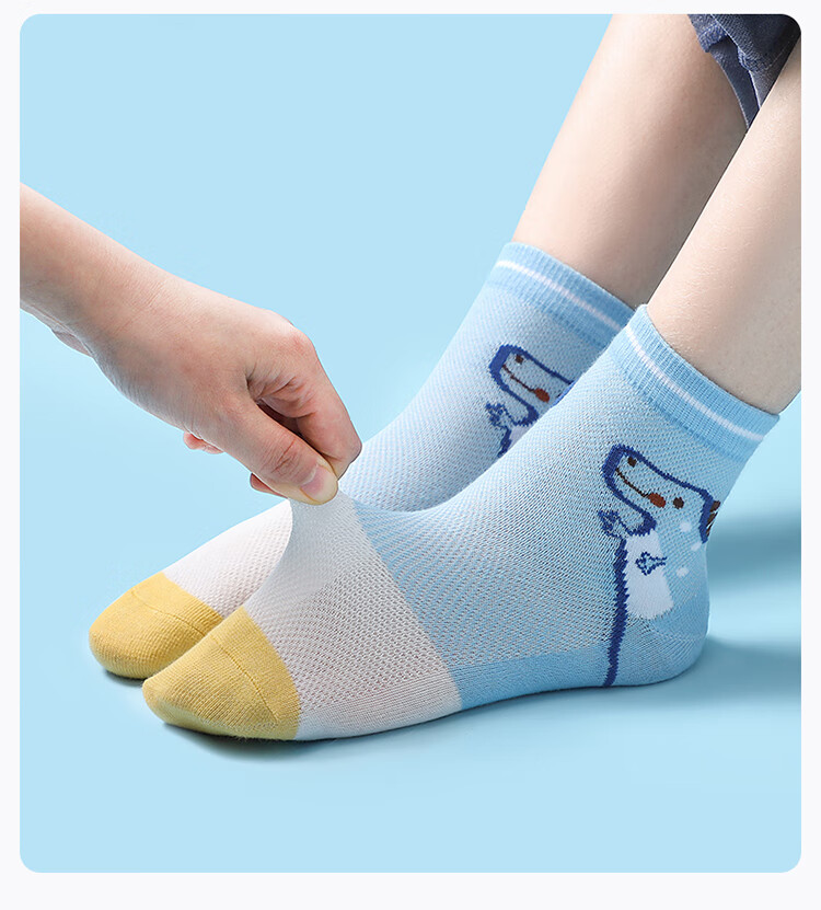 LangSha Boys' Cotton Mesh Socks Mid-Calf Breathable Comfortable Spring Summer 13