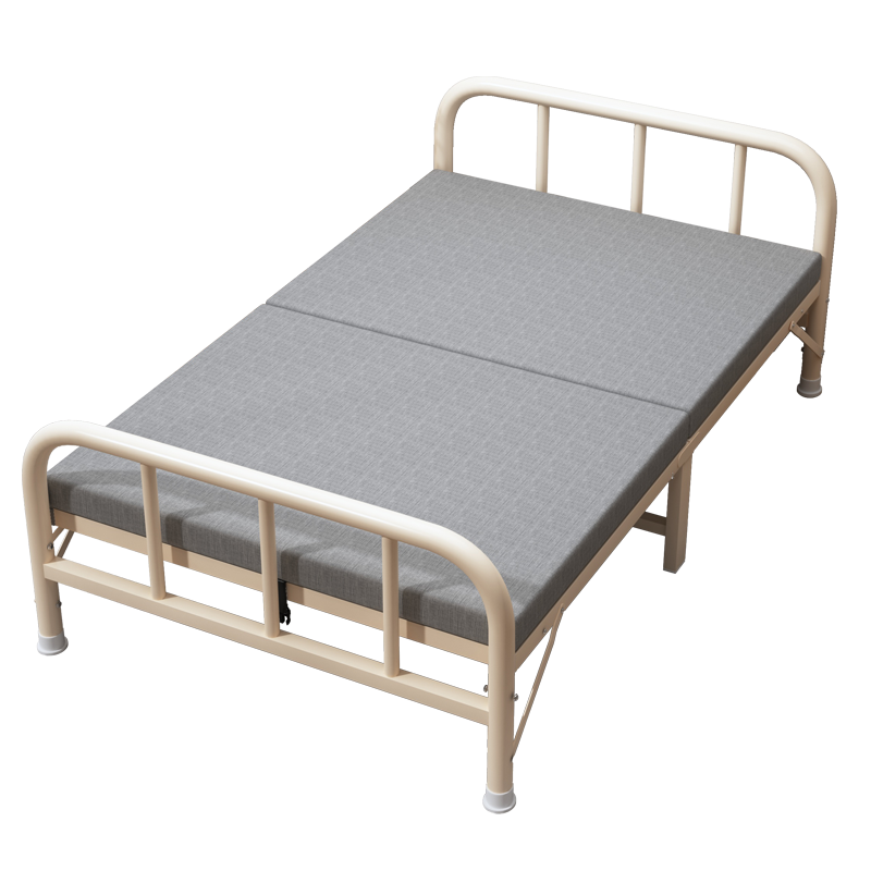 Chibailun Folding Bed, Single Bed, Nap Bed, Camping Bed, Hospital Accompanying Care Hard Board Bed, Iron Bed, Simple Bed, 120cm