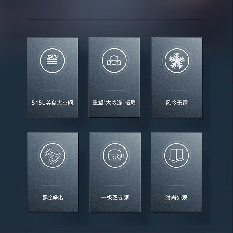 海尔（haier）超大冷冻空间冰箱 双开门大容量 一级能效 双变频风冷无霜对开门冰箱智能黑金净化 【515升】双变频超大冷冻515WLHSSEDS9