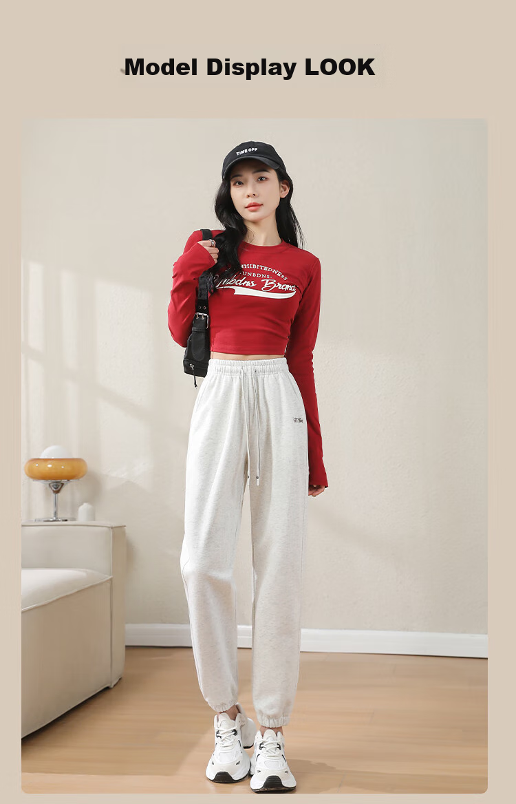 FitonTon Women's Sweatpants, Spring And Summer Style, Loose-Fitting Joggers, Cotton Trousers, Casual Pants for Outdoor Wear, Slimming Effect, Embroidered Sweatpants 13