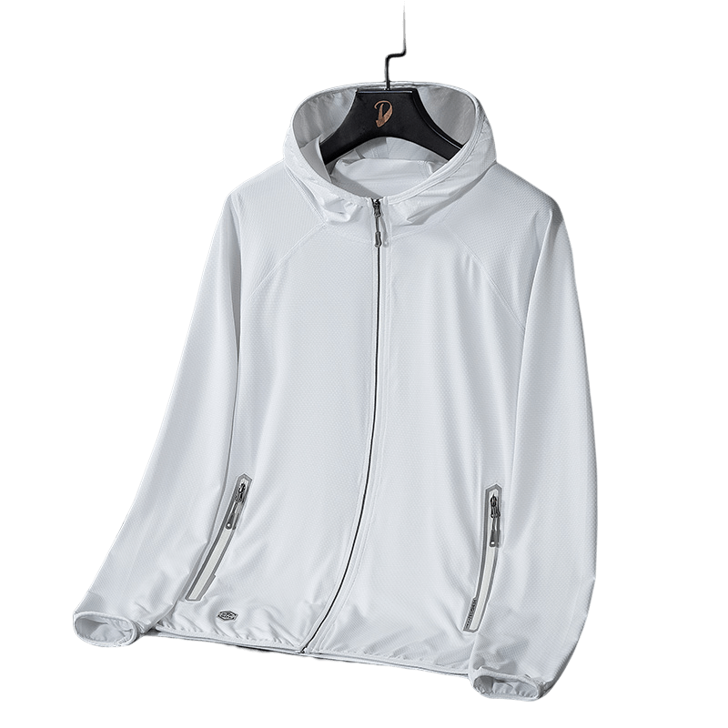 MULINSEN Unisex Lightweight Quick-Dry Ice Silk Sun Protection Jacket Breathable Stretch Skin Jacket White Women's 2XL