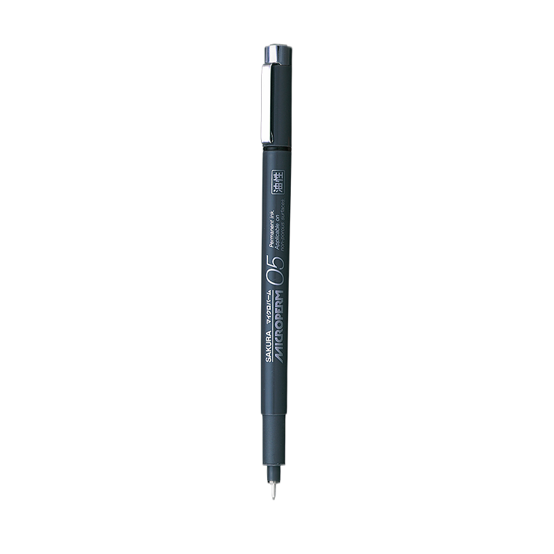 SAKURA PIGMA Japanese SAKURA Needle-Tip Pen Oil-Based Outline Pen, Black 05 (0.5mm), Drawing Marker Quick-Drying Waterproof Jade Marker Suitable for