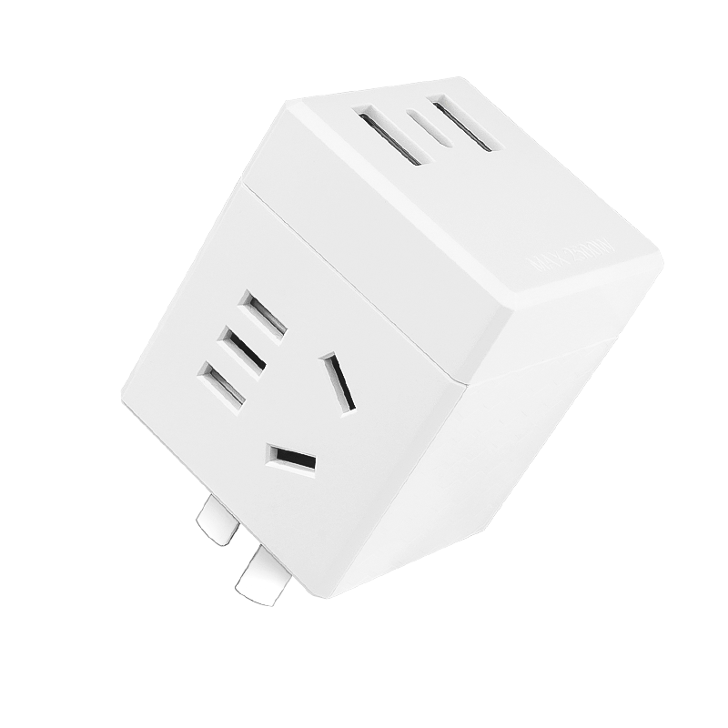 Delipow Power Strip, Three-In Multifunctional Socket, USB Charger/wireless Socket/travel Adapter, 2 USB + Type-C + 2 Outlets [White]