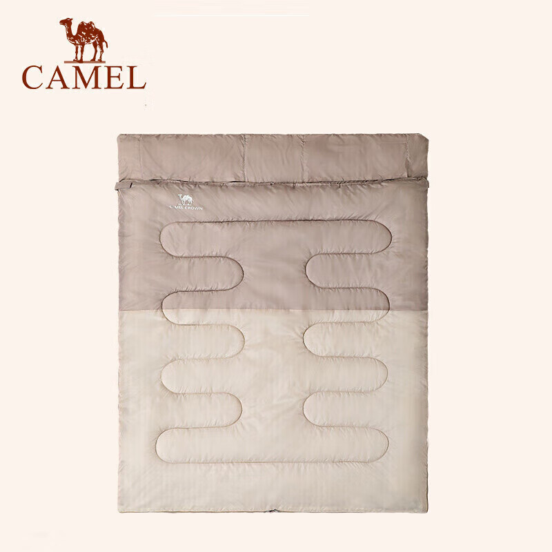 CAMEL Outdoor Camping Warm Portable Double-Person Travel Thickened Winter Cold-Proof Sleeping Bag A9W3F5150 Cloud Gray