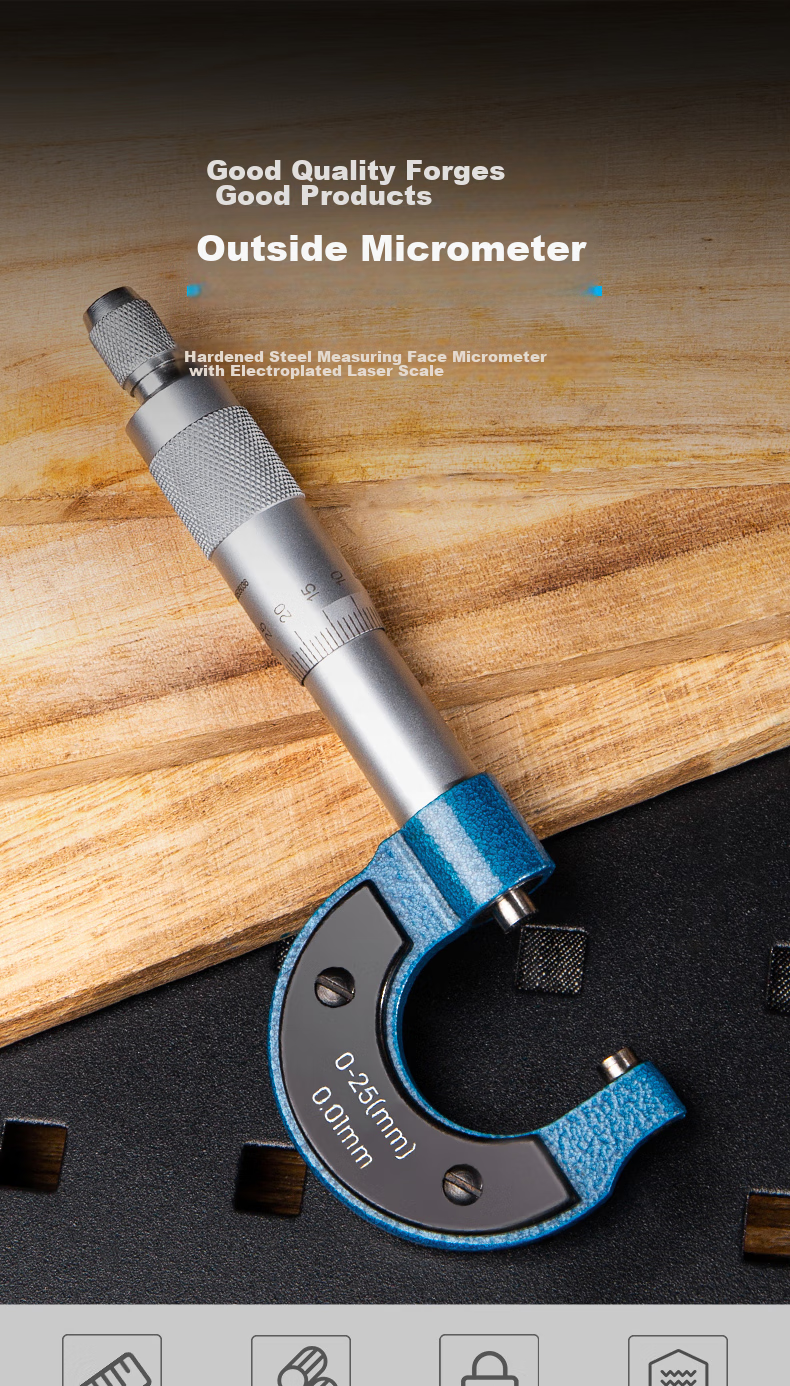 Deli External Micrometer, Mechanical Screw Gauge, 0.01mm High-Precision Thickness Gauge, Vernier Caliper 1