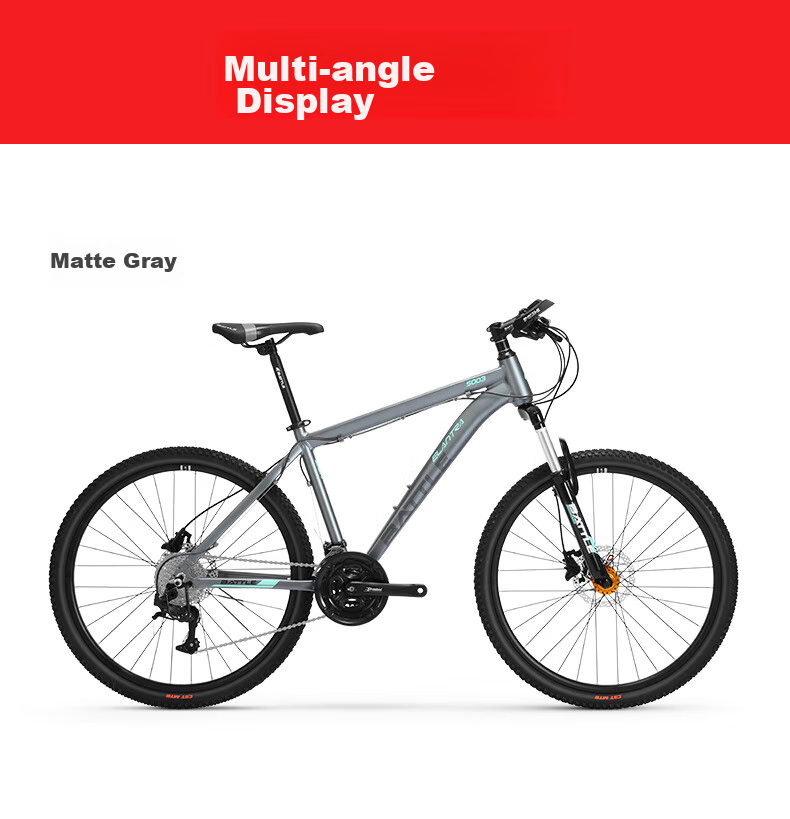 BATTLE Mountain Bike, 27-Speed, 26-Inch, Front And Rear Disc Brakes, for Men And Adults, Suitable for City And Off-Road Cycling 15