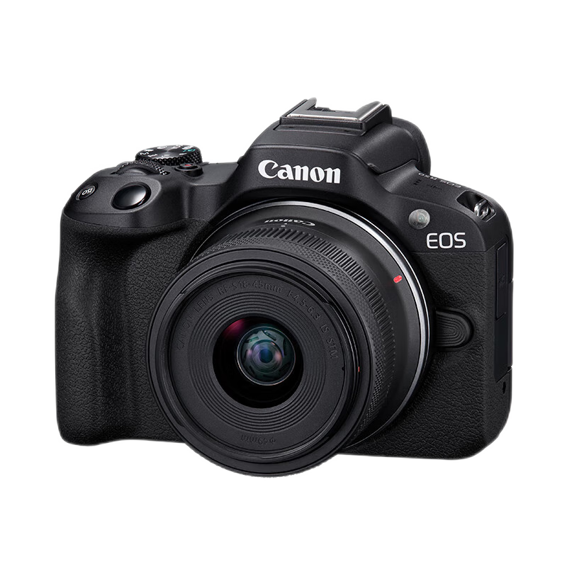 Canon EOS R50 Mirrorless Camera, 4K Vlog Video, Home And Travel Beauty Camera, RF 50mm F1.8 Portrait Prime Lens, Black, Travel Fun Kit
