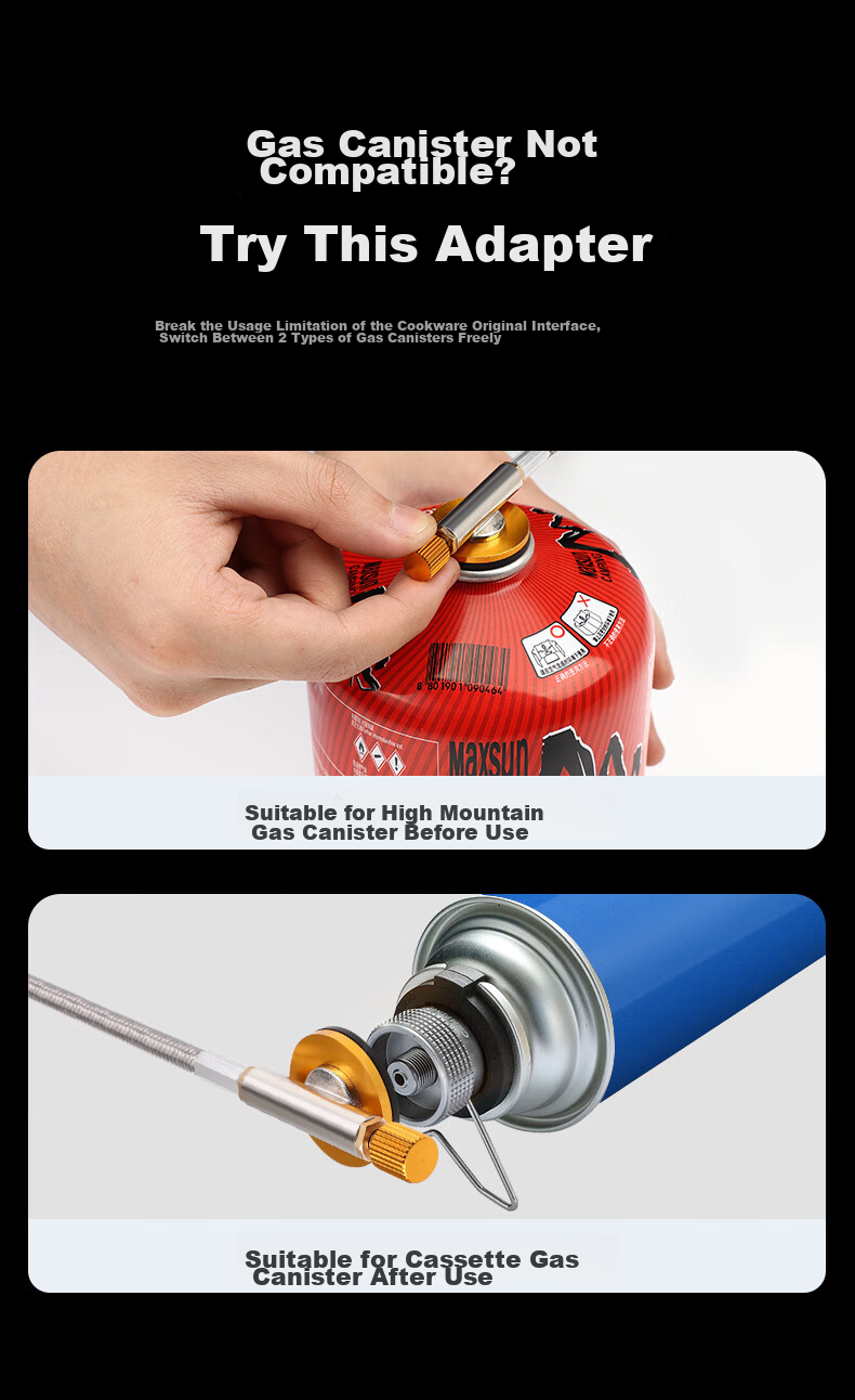 Keman Z10 Gas Cylinder Adapter, Cartridge Stove Adapter, High Mountain Gas Cylinder Adapter, Flat Gas Cylinder Conversion Head, Converter 1