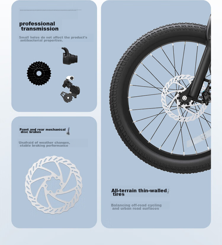 Ninebot Bicycle Aluminum Alloy All-Terrain Blue 20-Inch Suitable for Height 115-145cm 2