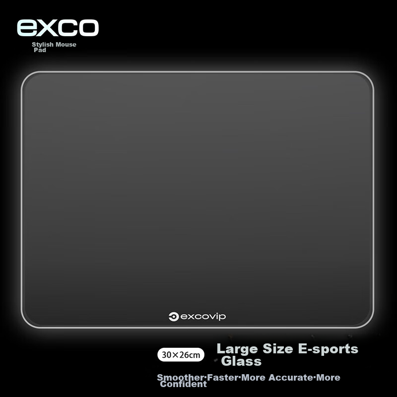 EXCO Medium Solar-Powered Glass Mouse Pad, Gaming And Office Supplies, Dong Computer Accessories, Portable Medium Self-Notebook FPS Smooth Hard Durable 0088