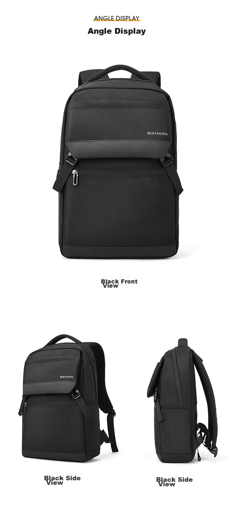 BOSTANTEN Men's Backpack for High School And College Students, Trendy Large Capacity Laptop Bag for Men And Wome 14