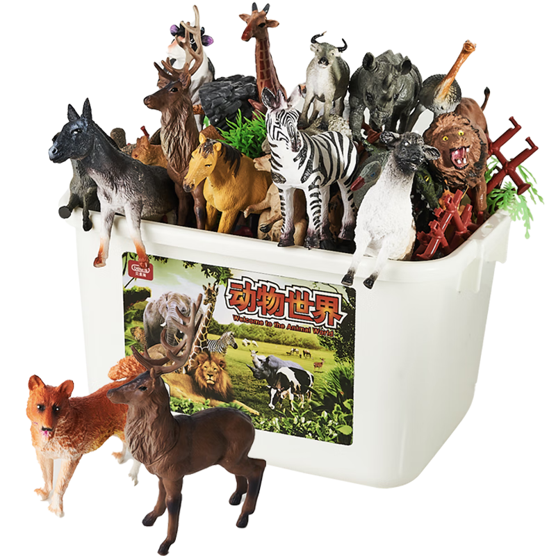 Beienshi Realistic Animal Models, Children's Zoo Toys for Ages 1-6, Boys And Girls - 55 Pieces (Storage Box Included)