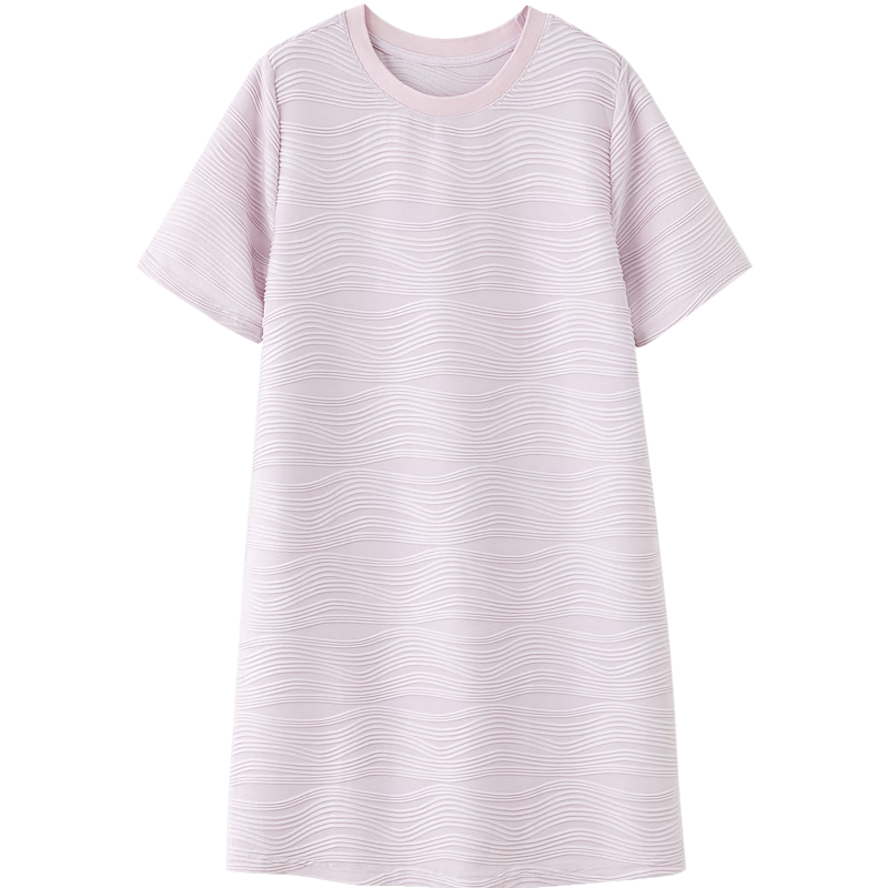 Dme [Simple And Elegant] Spring And Autumn Round Neck A-Line Textured Knit Slightly Stretchy Midi Dress for Wome