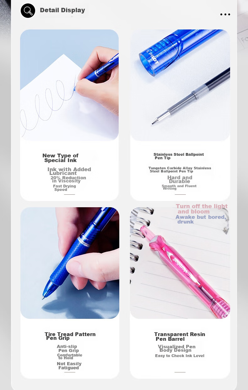 PILOT Acroball Retractable Ballpoint Pen, Smooth Writing, Medium Oil-Based Ink, Student And Office Exam Pen BPAB-15F 0.7mm Pink Barrel Blue Ink Single Pe 3