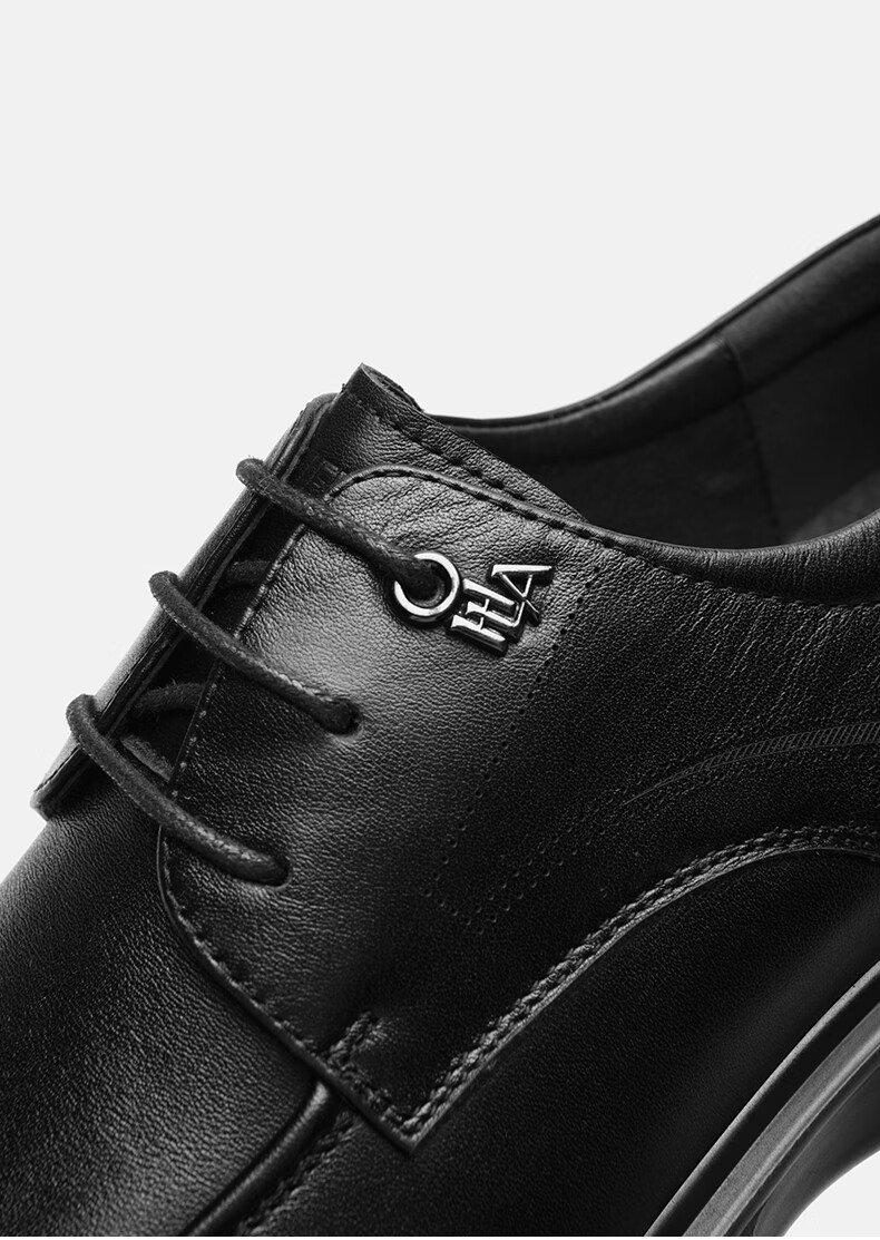 HLA Men's First Layer Cowhide Leather Shoes Summer Breathable Business Casual Leather Shoes T074 Black Size 41 16