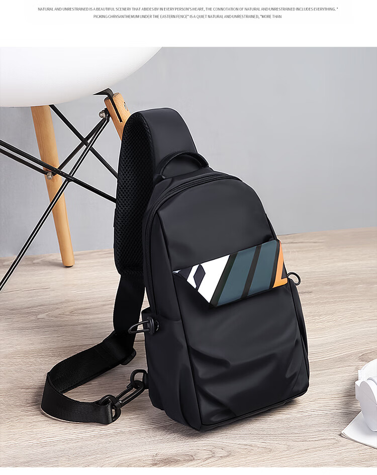 GOLF Chest Bag for Men, Contrasting Color Shoulder Crossbody Bag, Casual Phone And IPad Bag, Multi-Compartment Sports Small Backpack, Running Pack 33