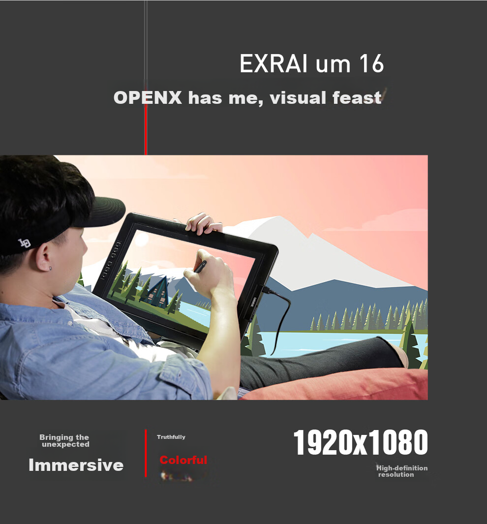 UGEE Digital Drawing Tablet, 16K Pressure Sensitivity, Handheld Graphics Pad, Writing Tablet for Computer, Online Class Writing Pad, Drawing Board, Electronic Drawing Pad M908 13