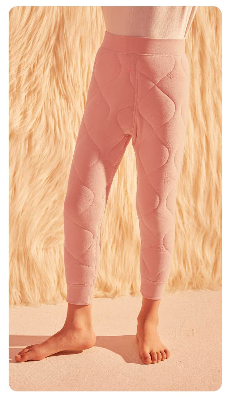 Bingxuemumian Children's Thermal Pants, Boys And Girls Fleece-Lined Thickened School Uniform Essential, Autumn Winter Woolen Long Johns for Older Children, Leggings 11