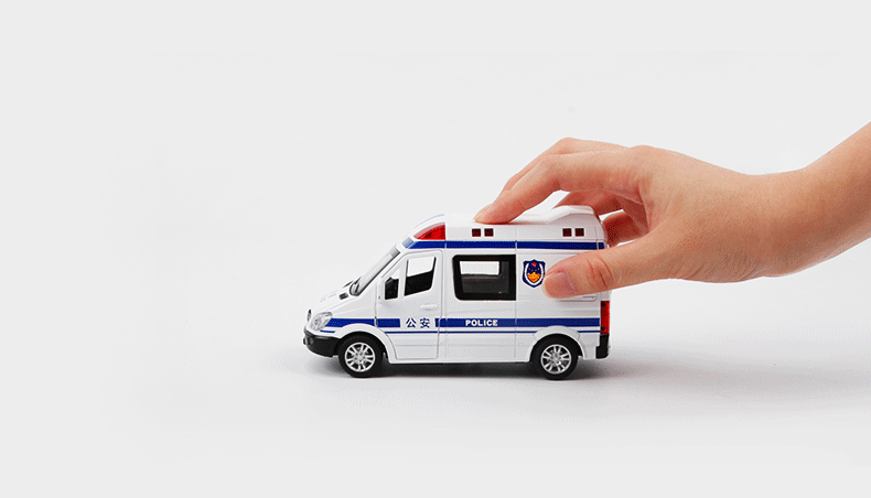 知识花园玩具车儿童汽车玩具警车合金回力车136特种车110公安车8909b