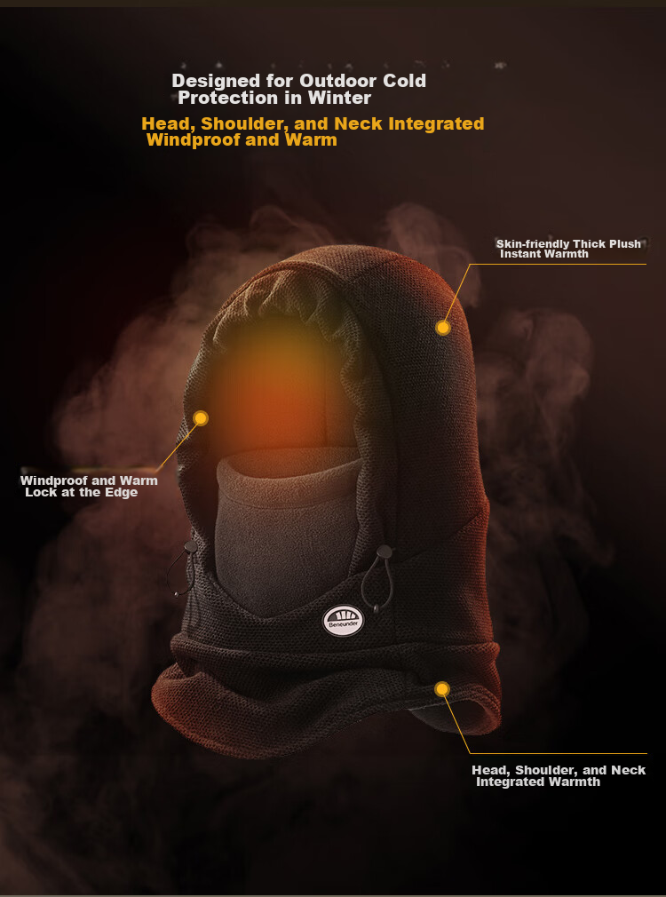 Beneunder Winter Hat for Men And Women, Autumn And Winter Lei Feng Hat, Warm Face Mask, Balaclava, Ear Protection against Cold WD010 5