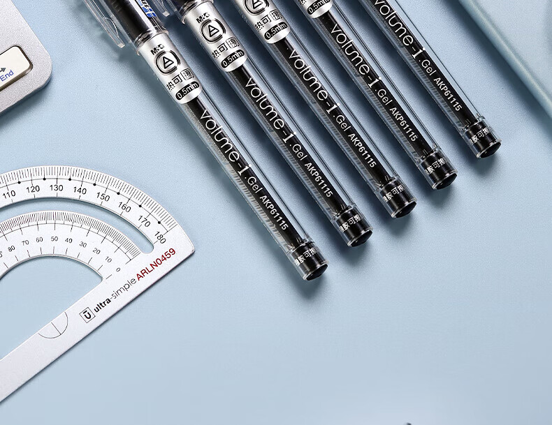 M&G 0.5mm Black Erasable Gel Pen Bullet Tip Cap-Off Student Pen AKP61115A 3-Pack 7