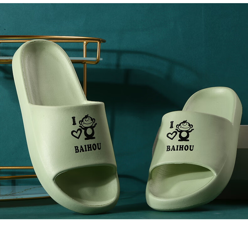 BAIHOU Summer Couple Cartoon Home Thick-Soled Squishy Slippers for Students, Men And Women, 006 Yellow, Size 36-37 17