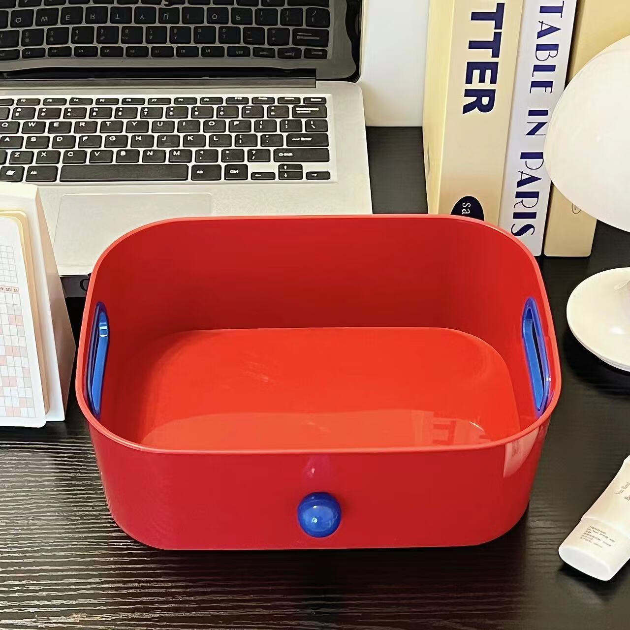 Fan Ye's Set of 3 Dopamine Storage Boxes Desktop Organizer Snack Basket Toy Bin Stationery Makeup Miscellaneous Items Holder 4