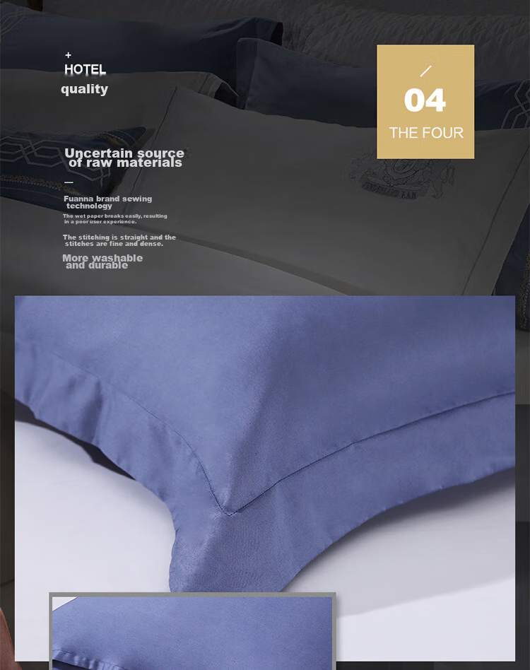 FUANNA Pillowcase, Pure Cotton, 60S Long-Staple Cotton, Simple Solid Color Pillowcase, for Students And Home Use, One Pair, 74*48cm Blue 6