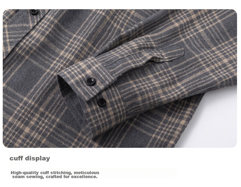 POUM Plaid Shirt Jacket for Men, Spring And Autumn Long-Sleeve Casual Shirt, Trendy Menswear, 2108 Gray, Size L 12