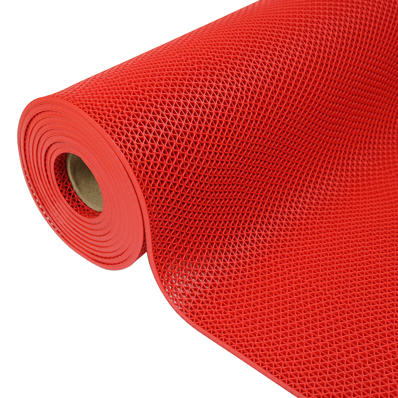 DIYIN Bathroom Mat, PVC Bath Non-Slip Mat, Foot Pad, Hollow Plastic Water Barrier Mat, 4.5mm Thick, Red, 1.2 Meters Wide, 2 Meters Long