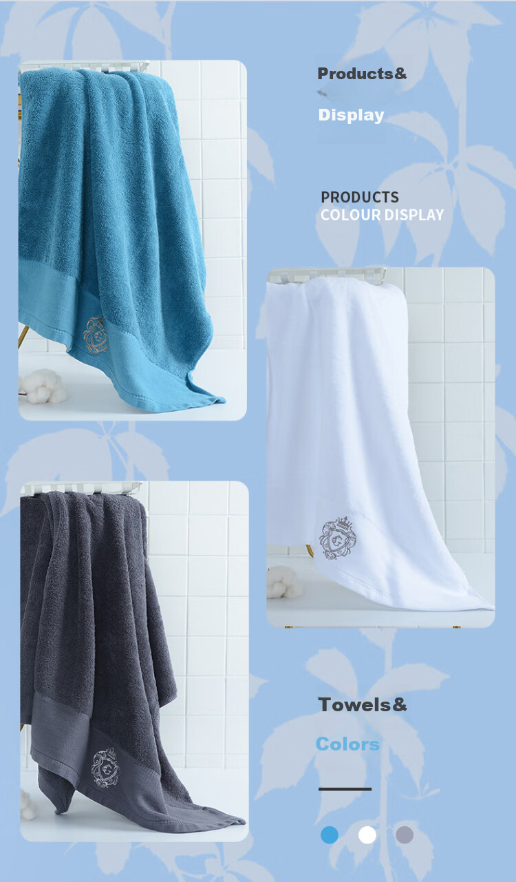 Grace Antibacterial And Anti-Mite Five-Star Hotel Pure Cotton High-End Bath Towel for Men And Women, Highly Absorbent, Soft, Extra Large And Thick Sports Style 6