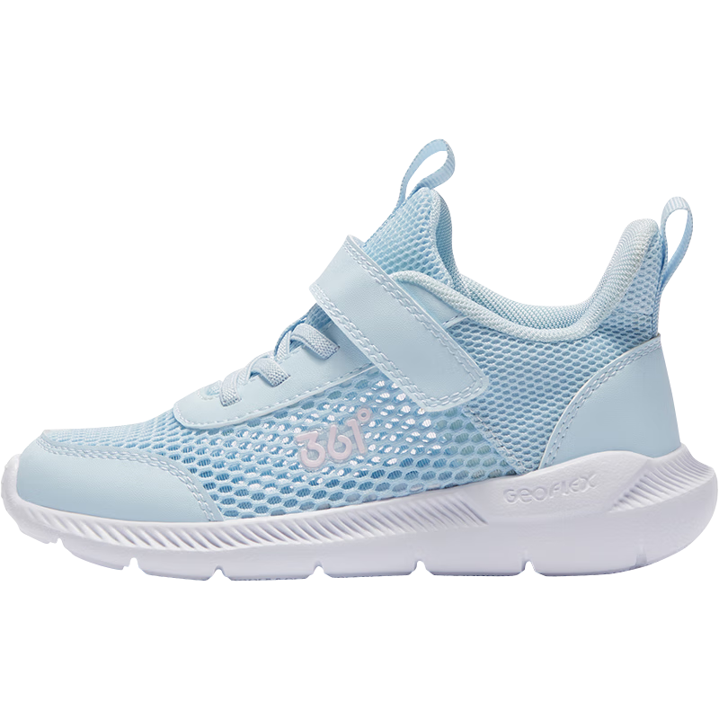361° Children's Running Shoes, Summer 2026, Boys And Girls Aged 3-12, Lightweight Large Mesh Running Shoes, Cyan, Size 32