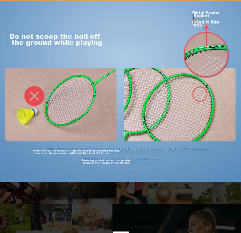 Deli Children's Badminton Racket, Outdoor Sports, Parent-Child Entertainment, Lightweight Pair Rackets 12