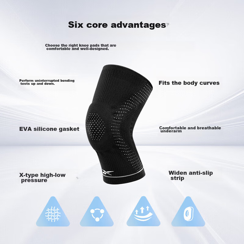 Reebok Knee Pads for Sports, Meniscus Protection, Running, Basketball, Unisex, Warmth, Patella Support, Badminton, Hiking, Soccer Knee Guards