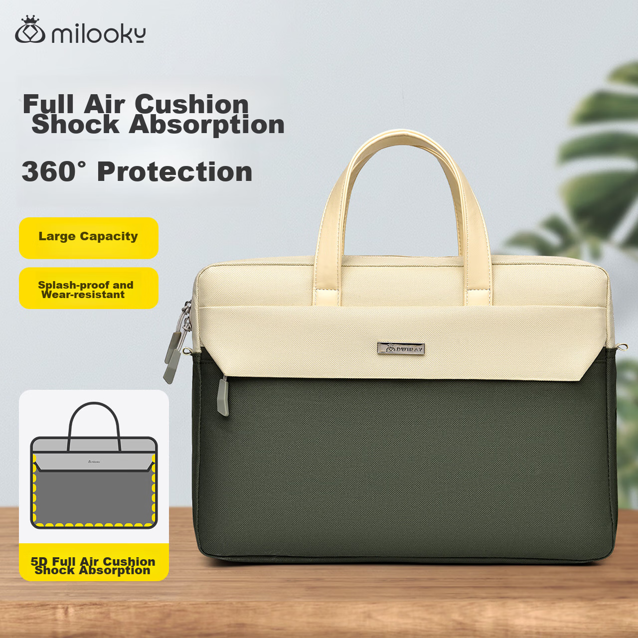 Milooky Shoulder Laptop Bag, 15.6/16 Inch, Large Capacity for Women, Suitable for Huawei And Apple, Handheld Briefcase
