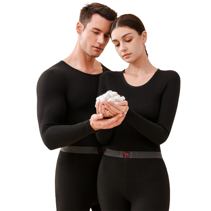 XUEXIMAN Women's Thermal Underwear Set, Cashmere And Silk Autumn Top And Pants, Winter Cold-Proof Fleece-Lined Base Layer Set, 3XL