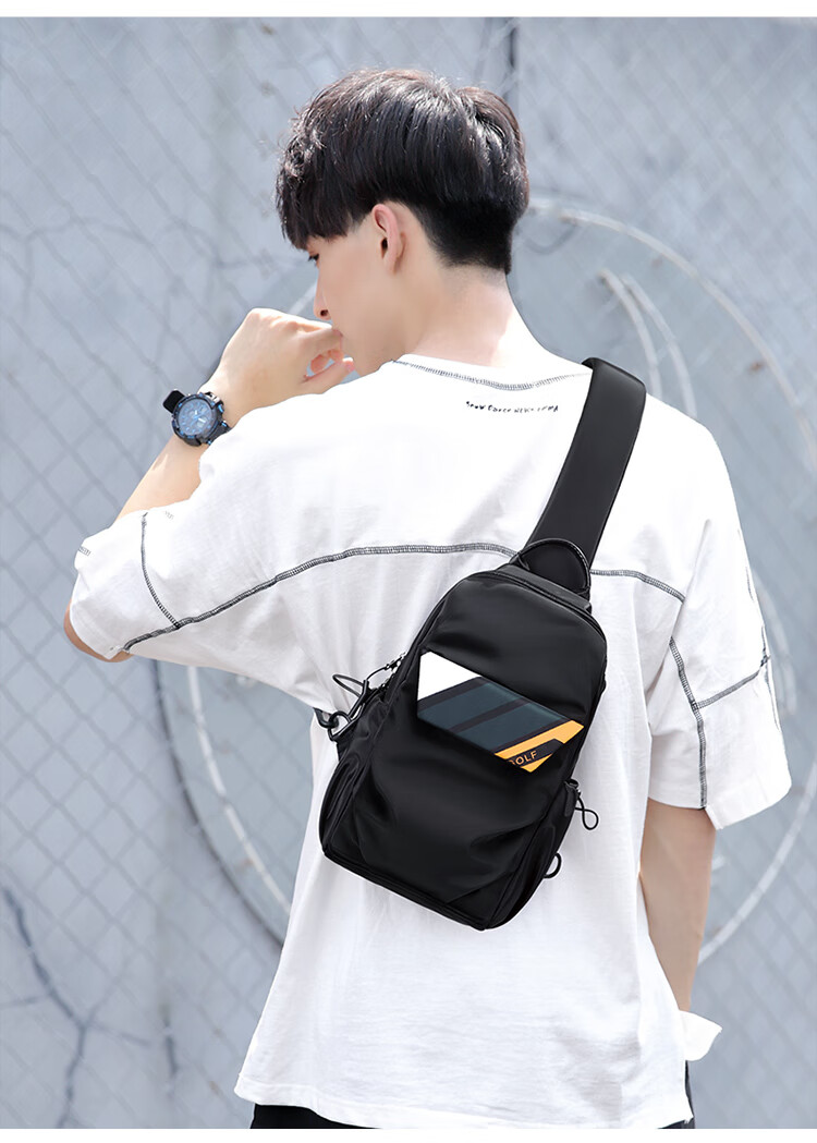 GOLF Chest Bag for Men, Contrasting Color Shoulder Crossbody Bag, Casual Phone And IPad Bag, Multi-Compartment Sports Small Backpack, Running Pack 28