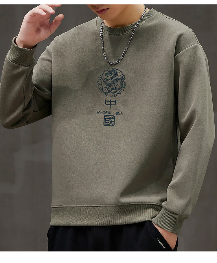 JEEP SPIRIT Men's Autumn Winter Jacket Men's Long Sleeve T-shirt Loose Casual Fashion Brand Clothing 1