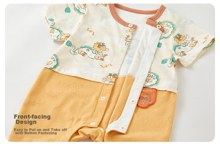 Wismorni Baby Short-Sleeve Romper, Lightweight Summer Style, Newborn Clothing, Adorable Outdoor Wear for Summer 6