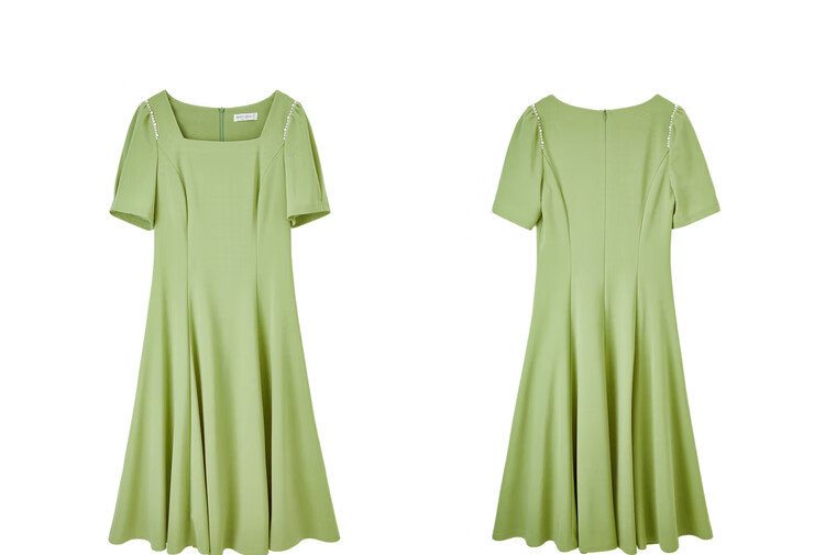 Sentubila Short-Sleeve Dress for Women, Summer Fashion Commuter Mid-Length A-Line Dress with Beaded Waist, Slimming Effect, Black, M 15